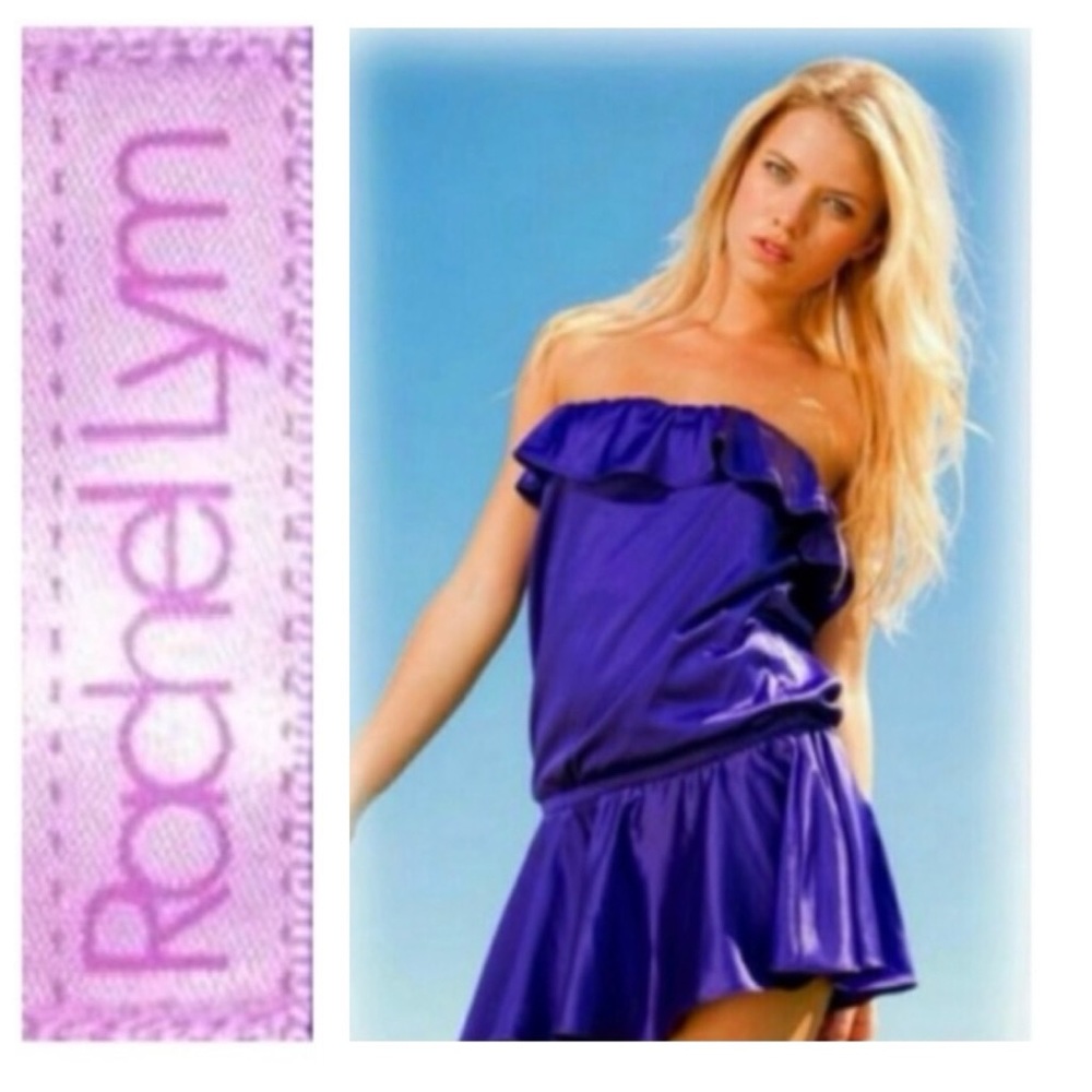 🌺 RACHEL LYM Luxurious Purple MiniDress Cover-Up NWT $120 S